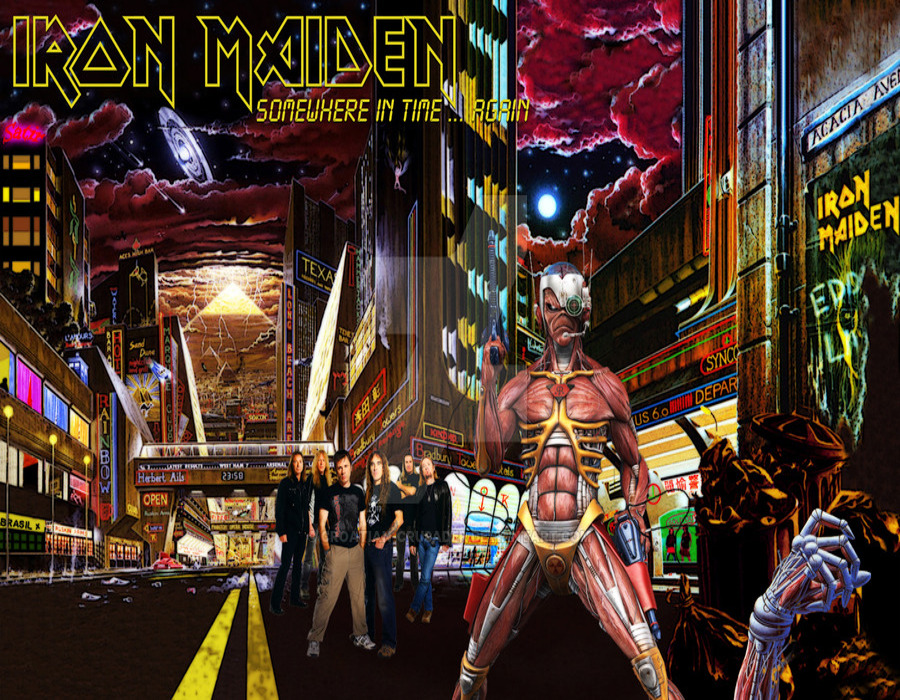 iron maiden somewhere in time tour poster