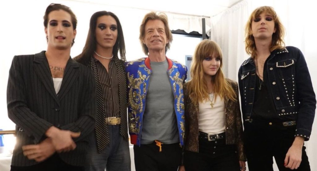 Mick Jagger con i Maneskin