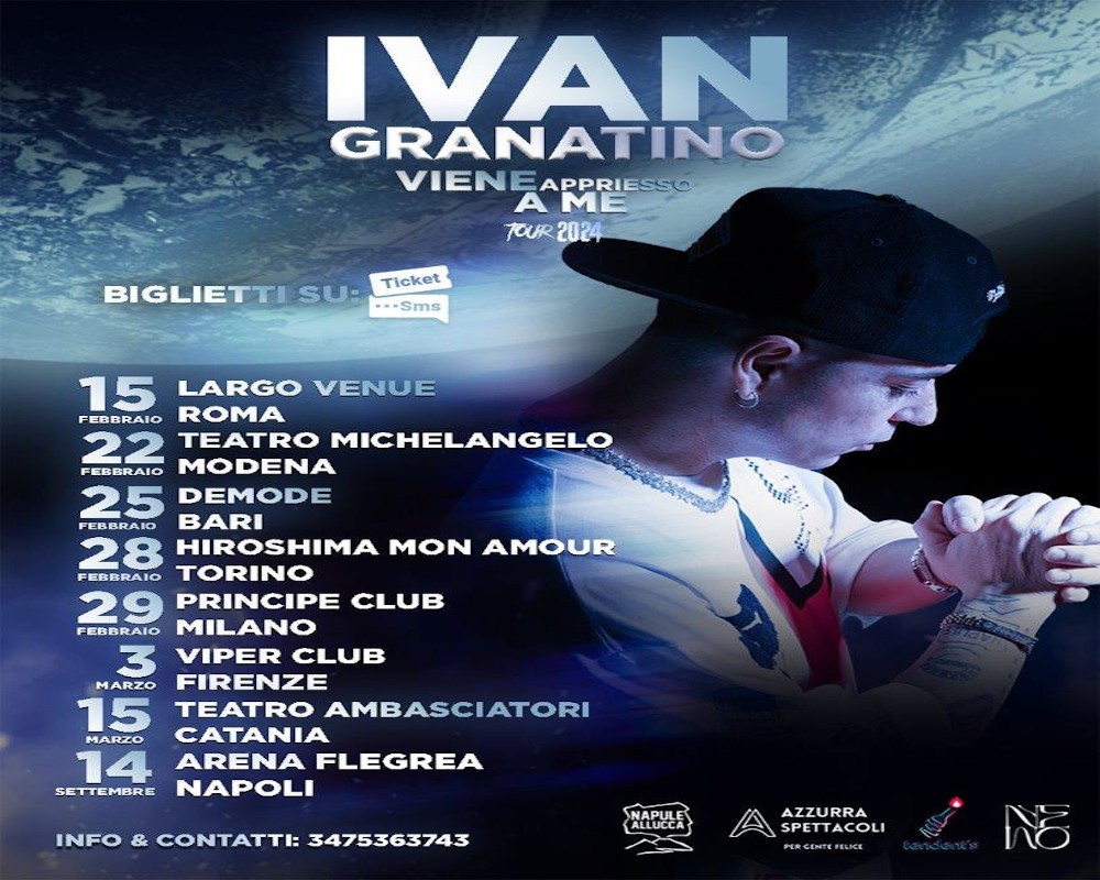 locandina tour viene appriesso a me