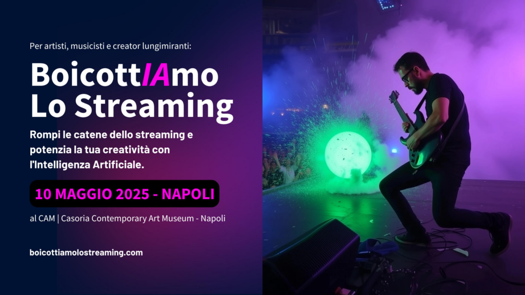 Locandina evento "BoicottIAmo lo streaming"