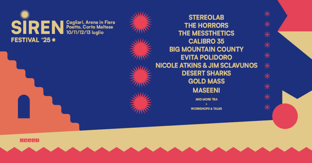 Locandina con programma del Siren Festival a Cagliari
